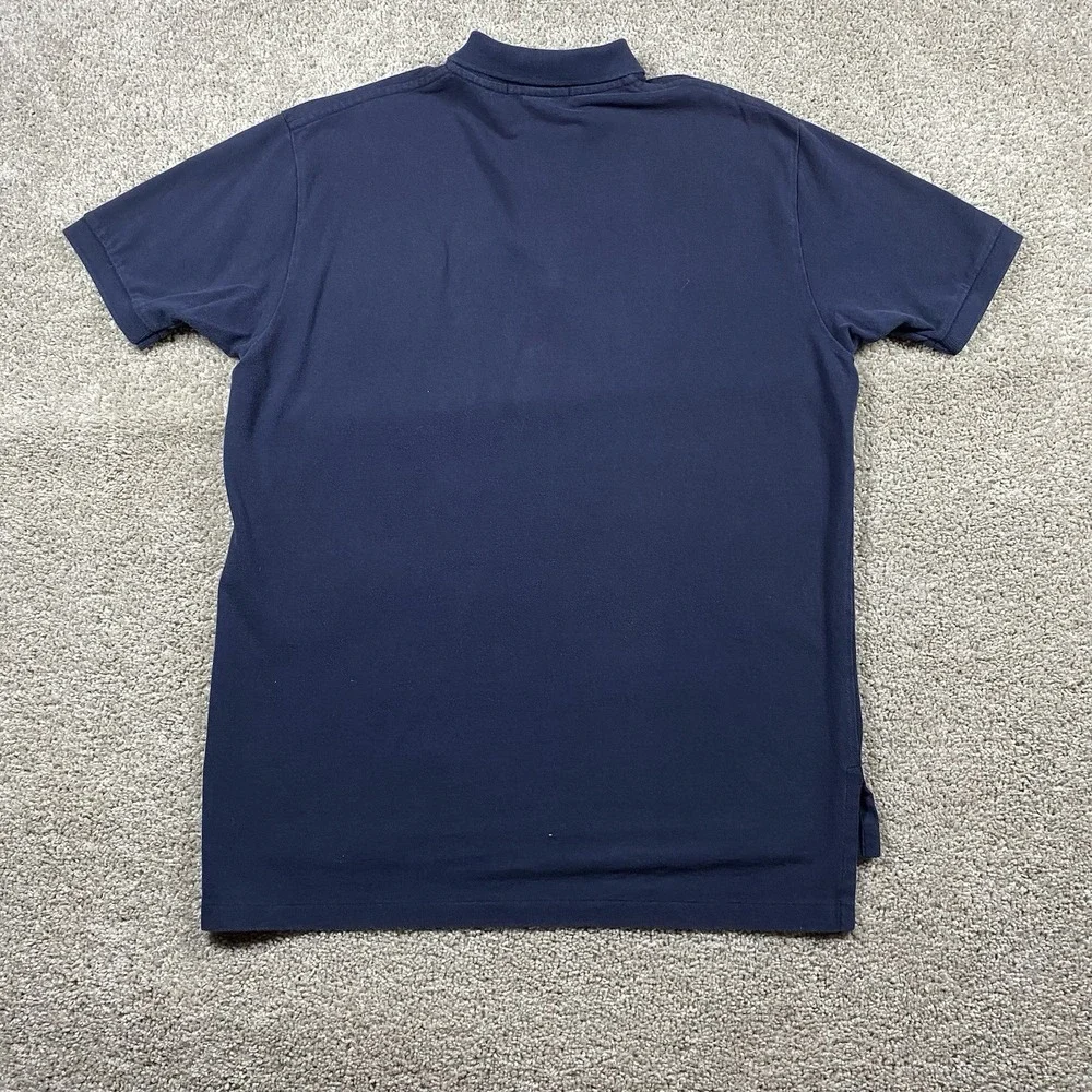Polo Ralph Lauren Baby Bear Shirt Mens Large Knit‎ Blue Logo Collar Embroidered